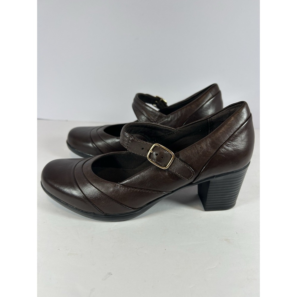 Clarks Bendables 61639 Brown Mary Jane Block Heel Buckle Women's Size 7M - Picture 3 of 8